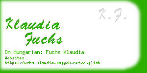 klaudia fuchs business card